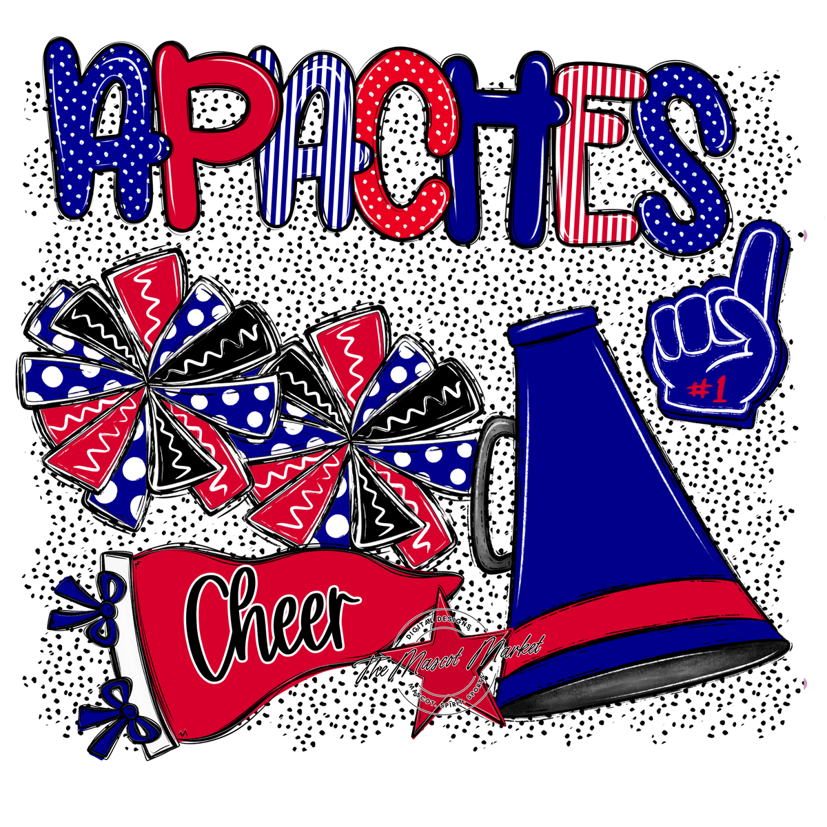 Apaches Cheer Spirit-Blue & Red