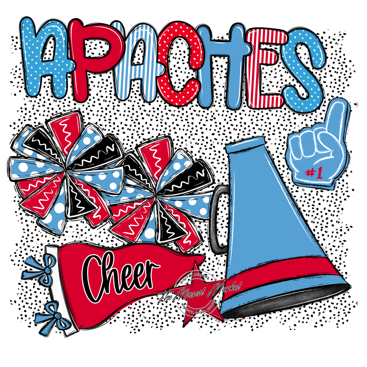Apaches Cheer Spirit-Carolina Blue & Red