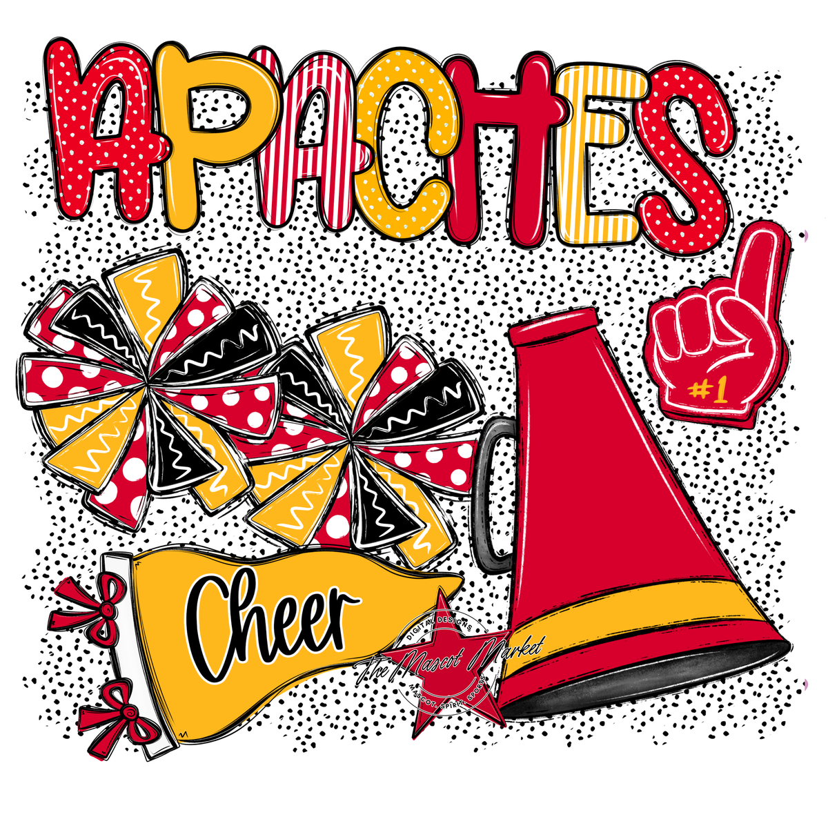 Apaches Cheer Spirit-Red & Yellow