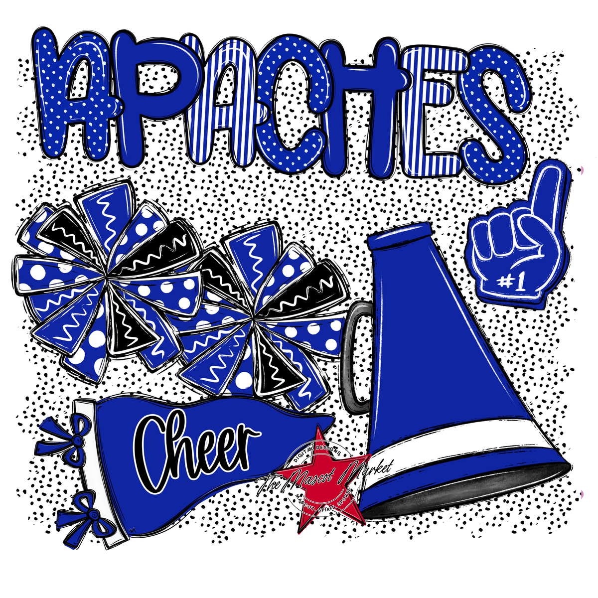 Apaches Cheer Spirit-Royal Blue