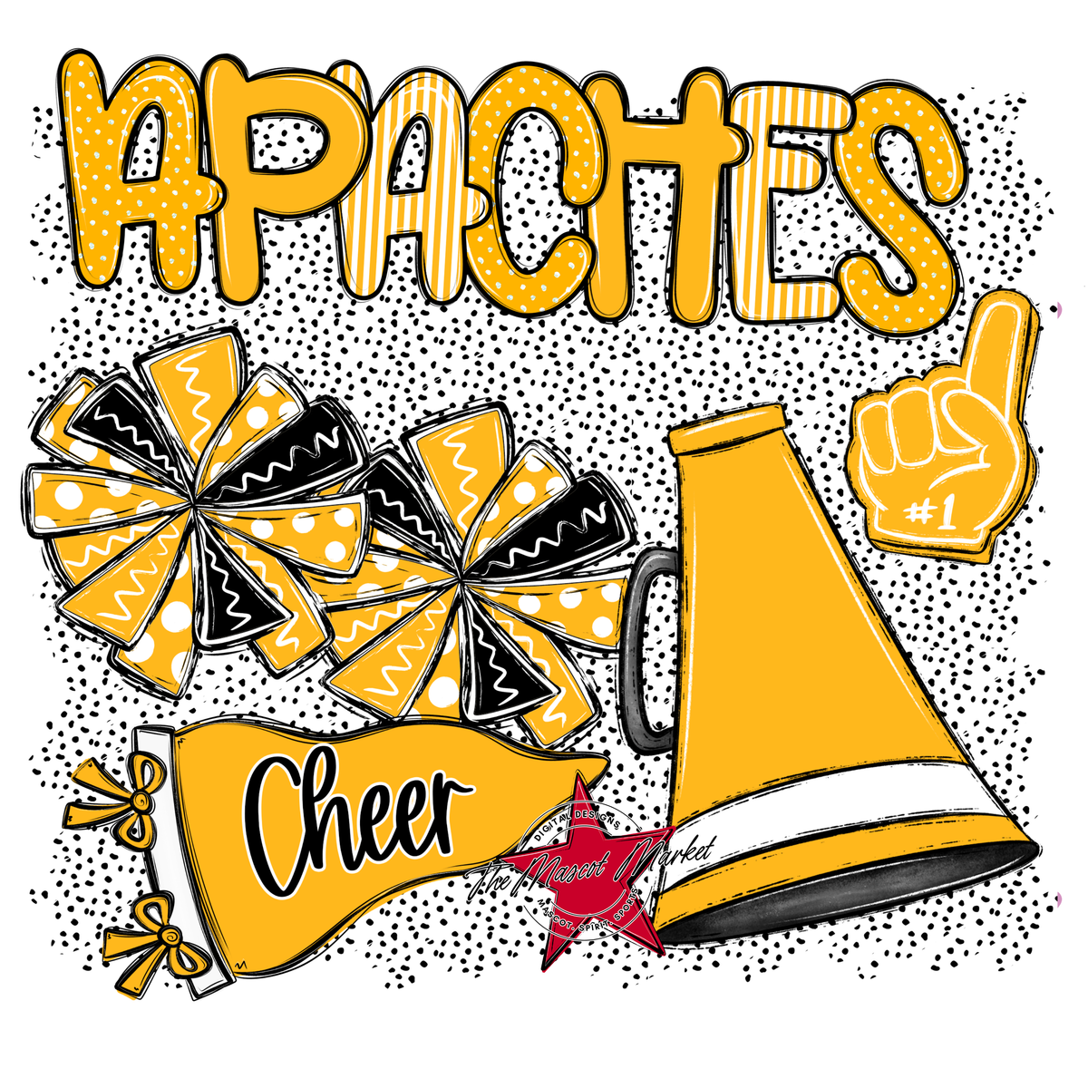 Apaches Cheer Spirit-Yellow