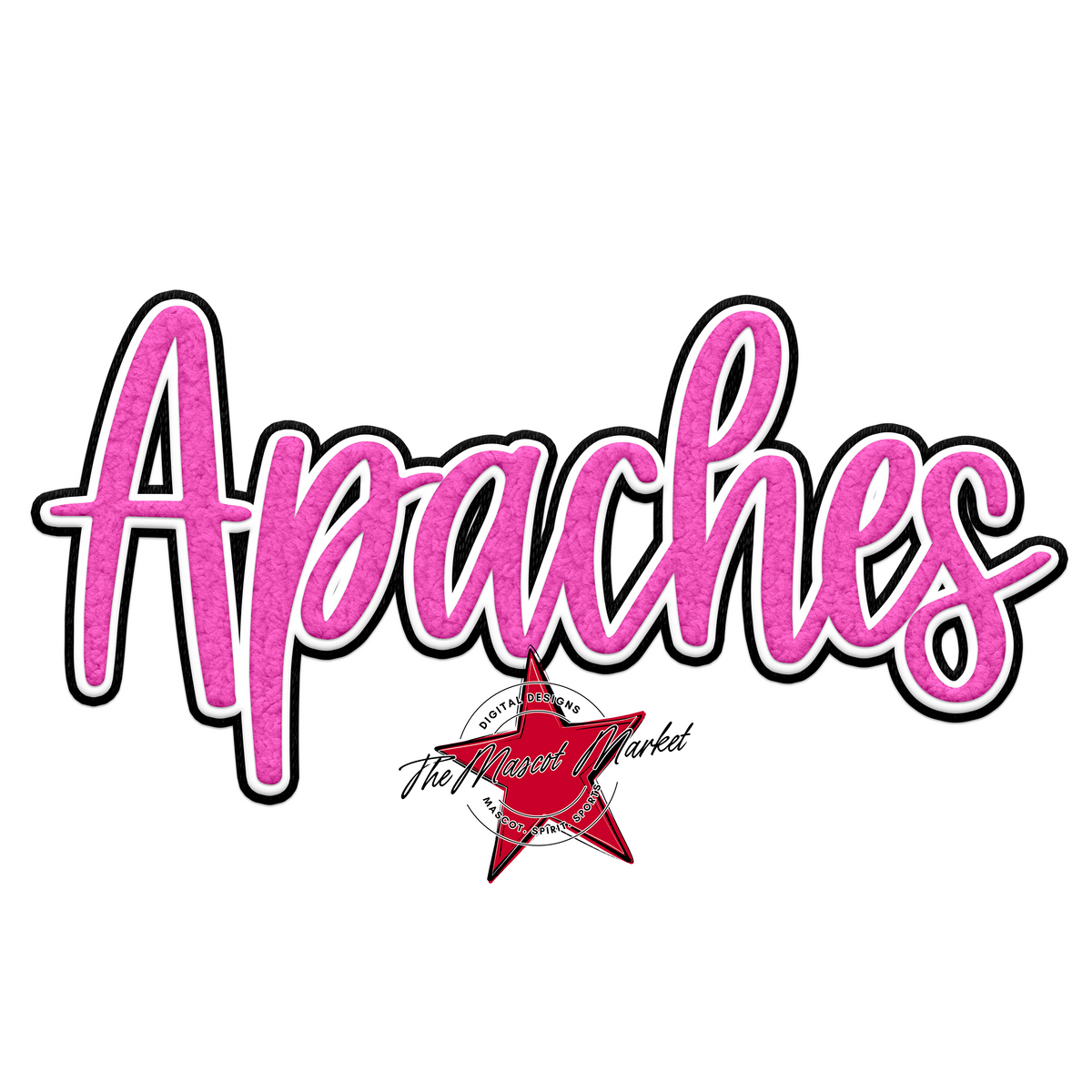 Apaches Chenille Patch-Baby Pink
