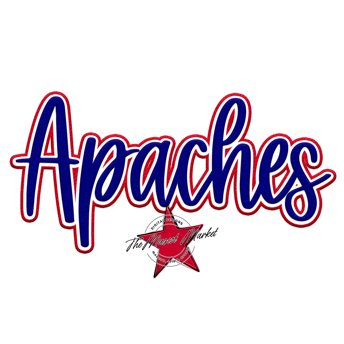 Apaches Chenille Patch-Blue & Red