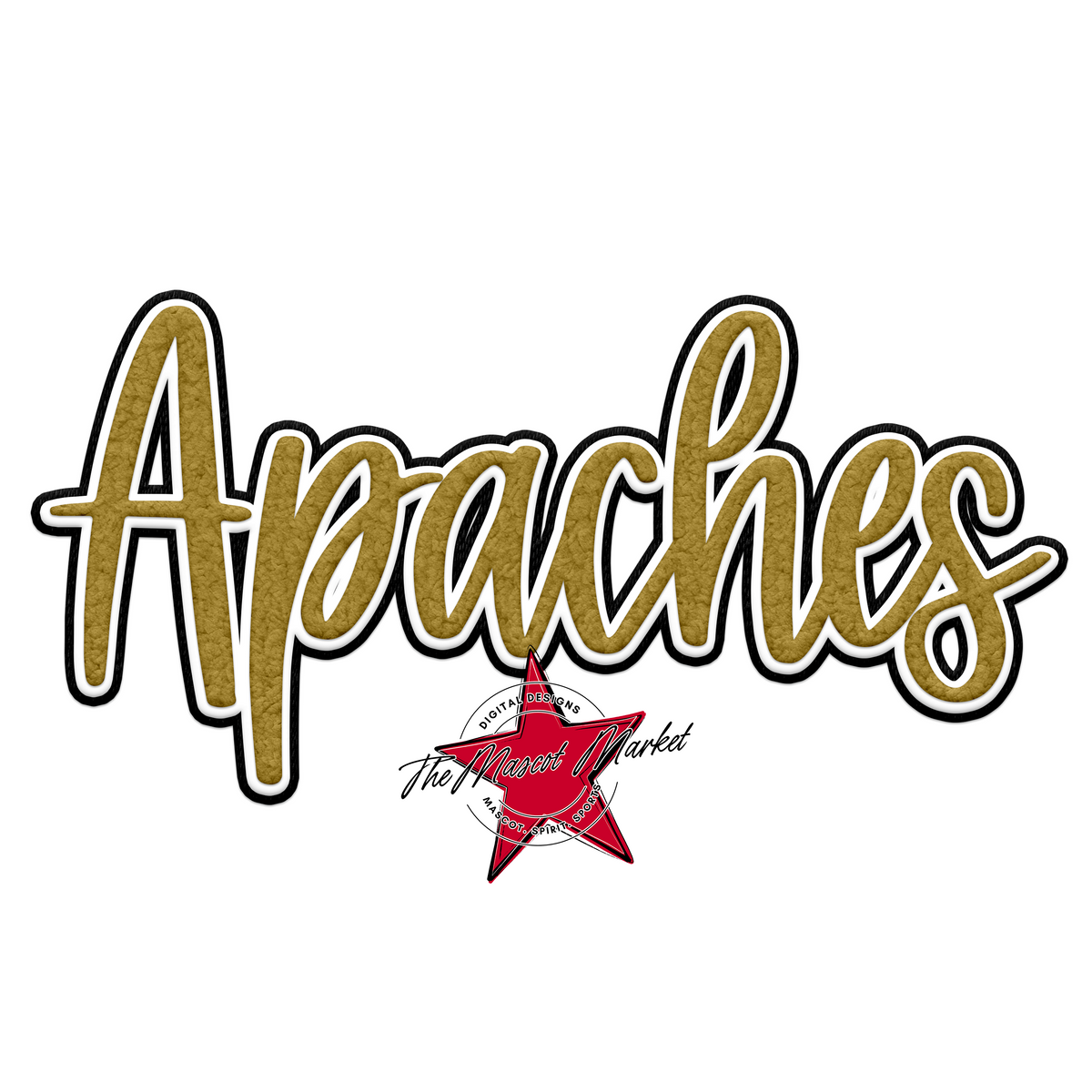 Apaches Chenille Patch-Gold