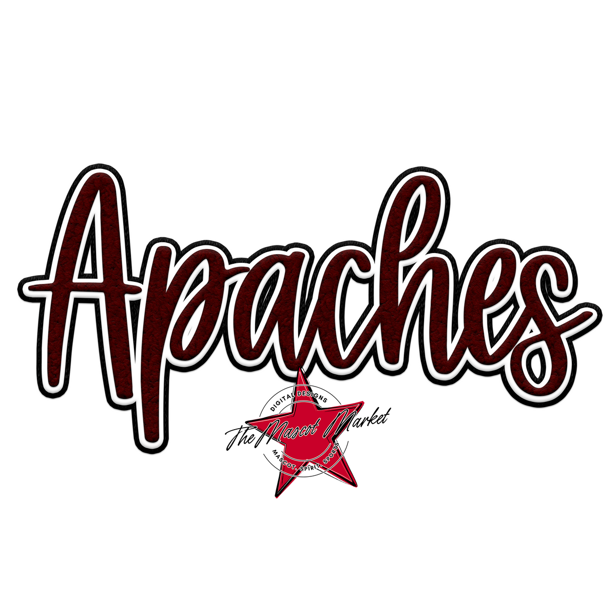 Apaches Chenille Patch-Maroon