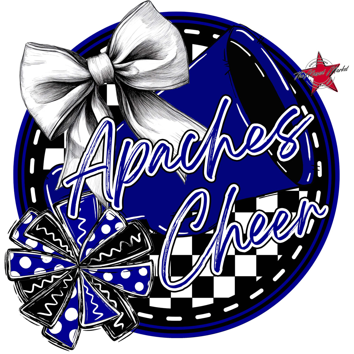 Apaches Circle Cheer Design-Blue
