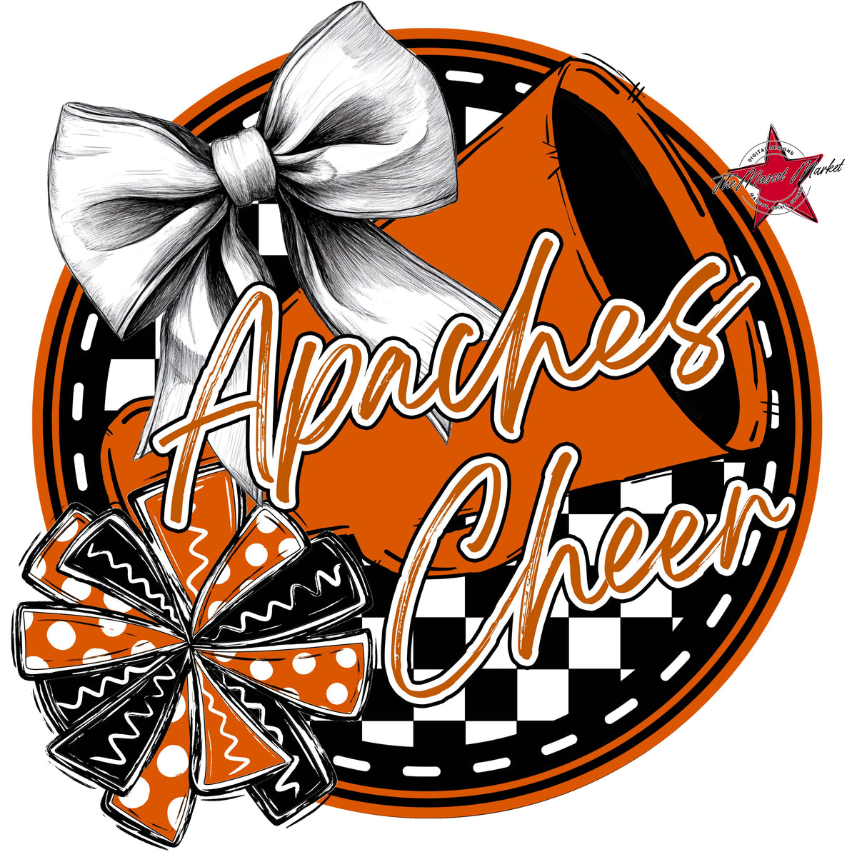 Apaches Circle Cheer Design-Burnt Orange