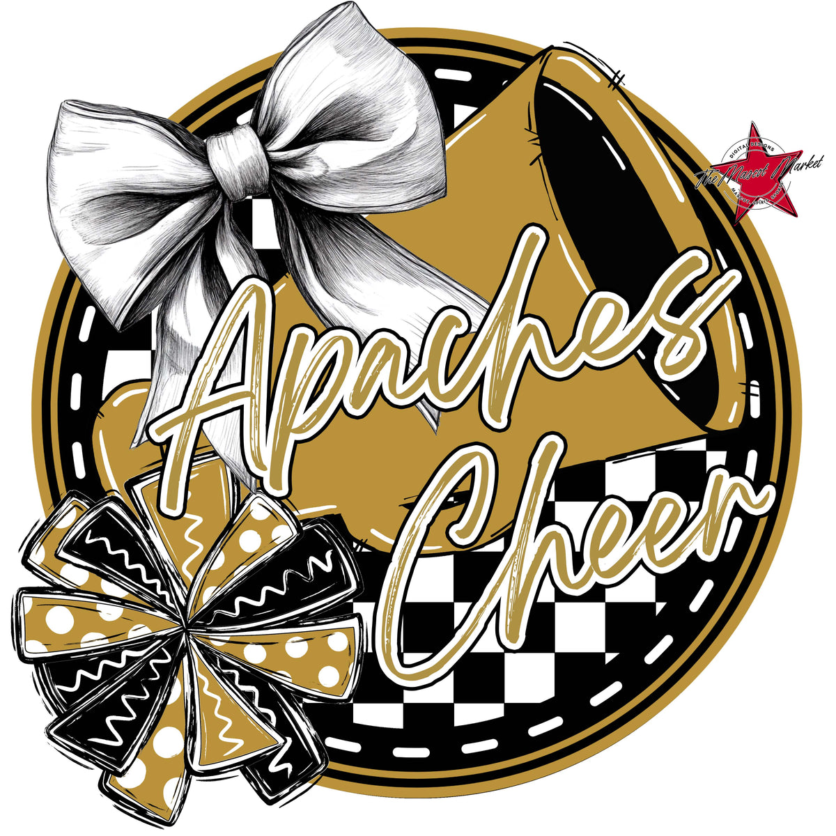 Apaches Circle Cheer Design-Gold