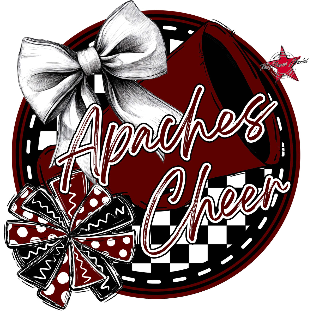 Apaches Circle Cheer Design-Maroon