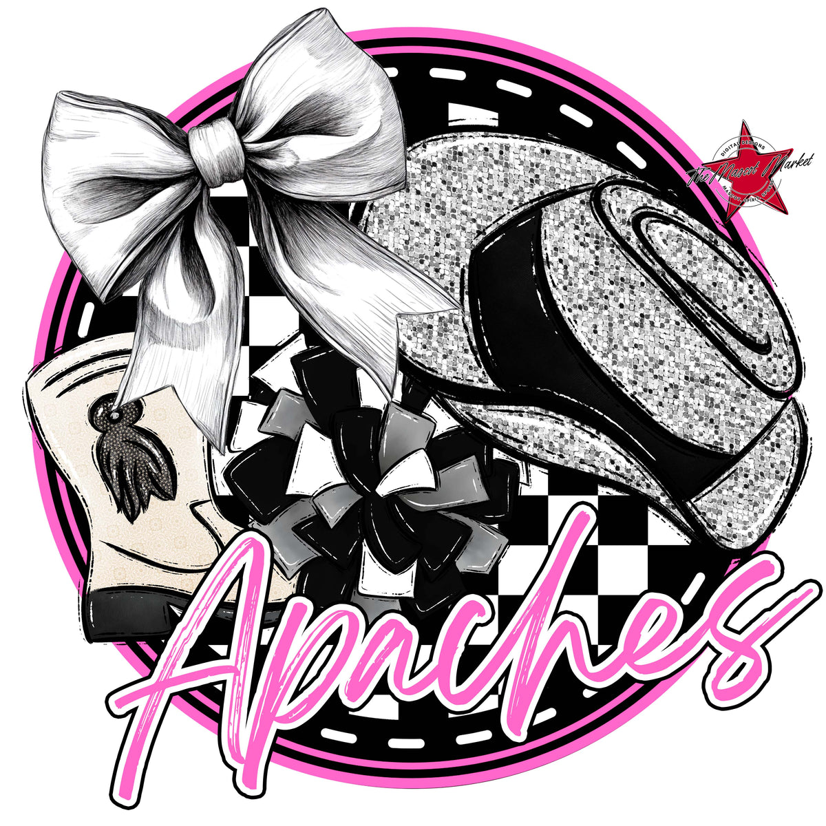 Apaches Circle Drillteam Design-Baby Pink