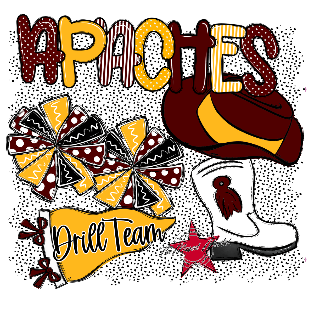 Apaches Drillteam Spirit-Maroon & Yellow