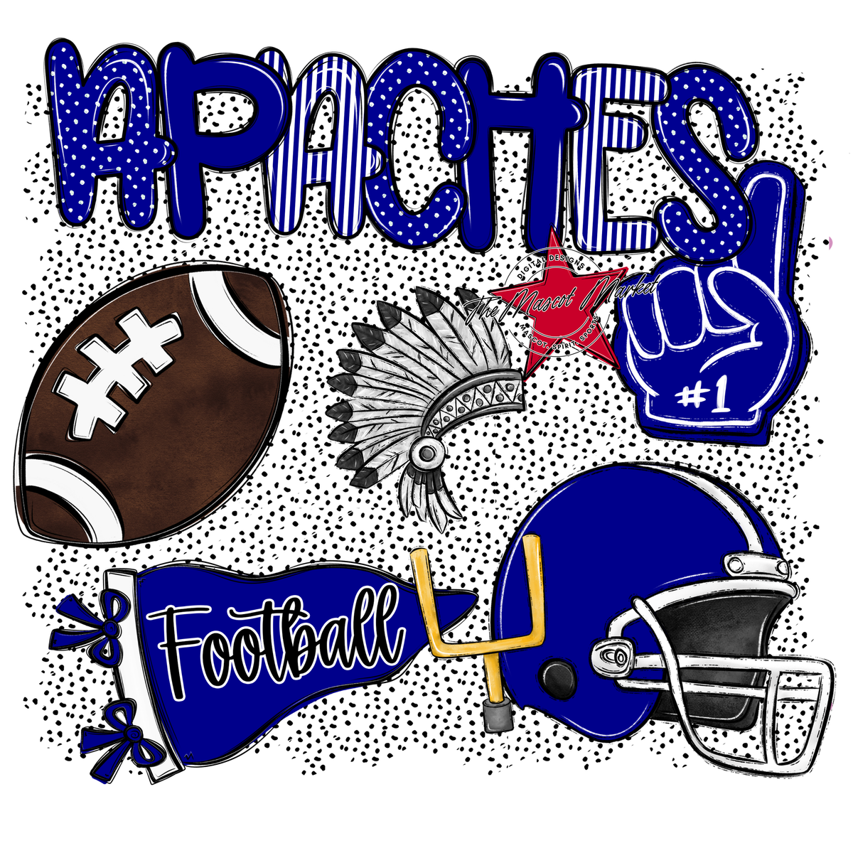 Apaches Football Spirit-Blue