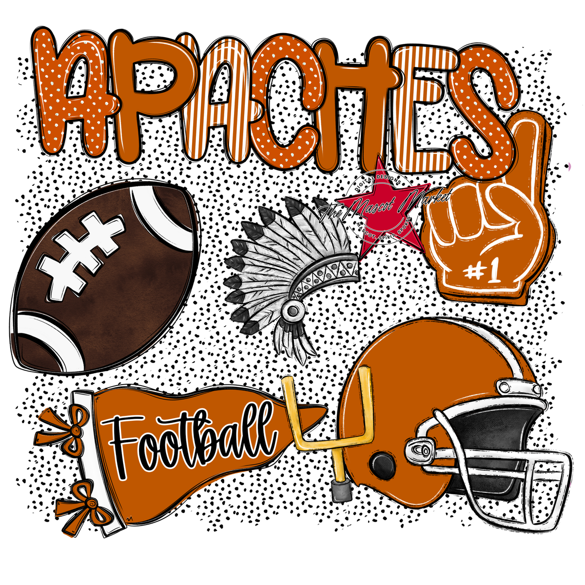 Apaches Football Spirit-Burnt Orange