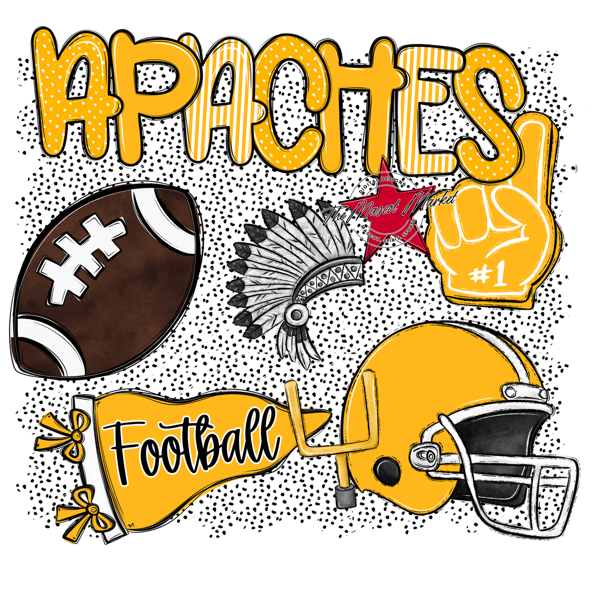 Apaches Football Spirit-Yellow