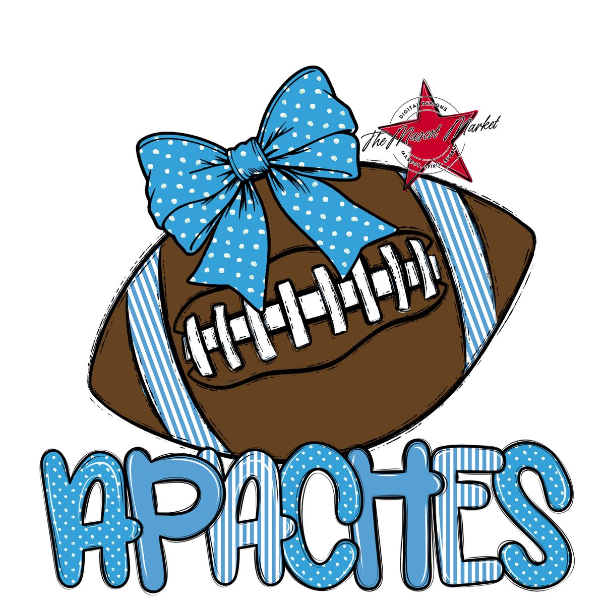 Apaches Football Spirit Design-Carolina Blue