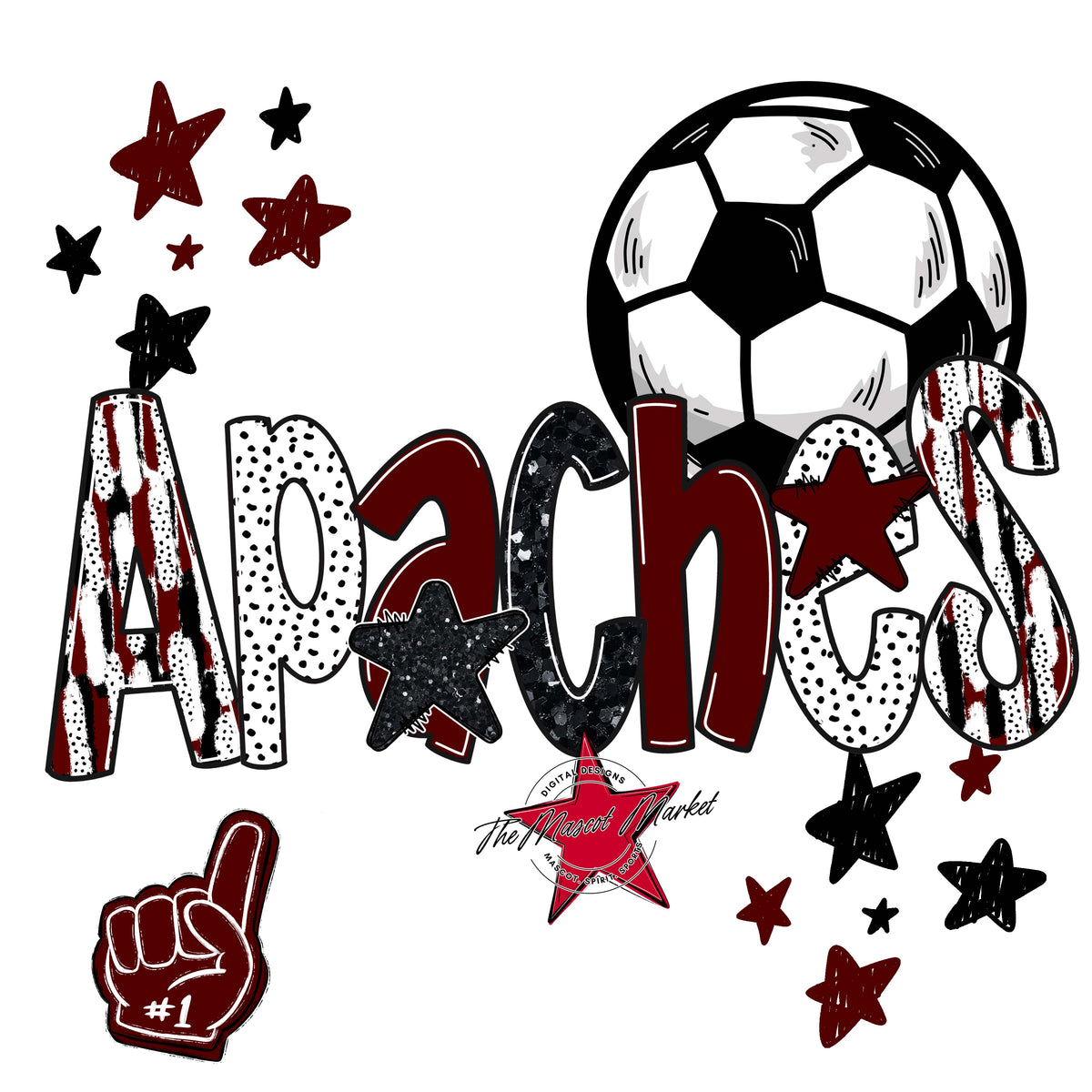 Apaches Soccer Scrape-Maroon