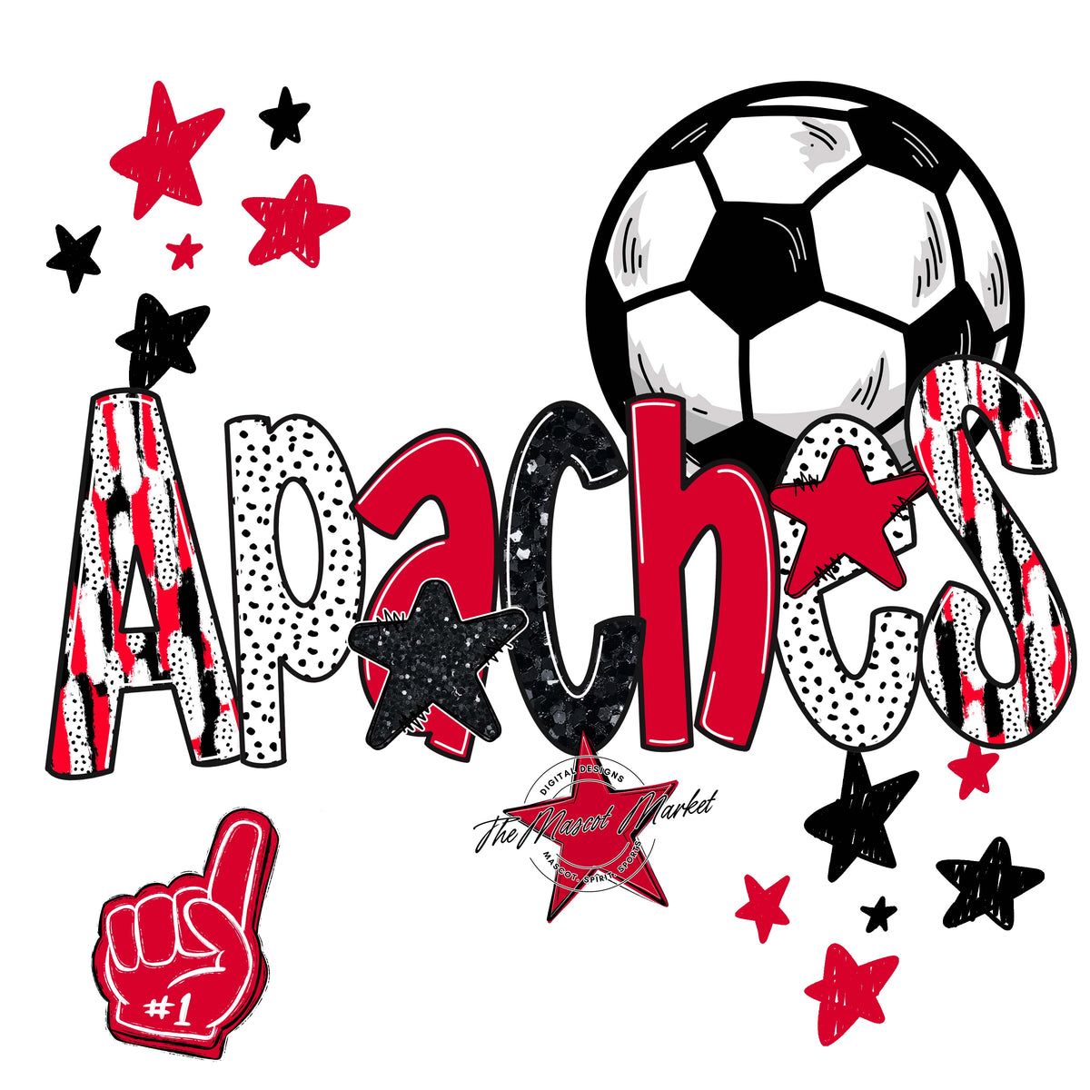 Apaches Soccer Scrape-Red