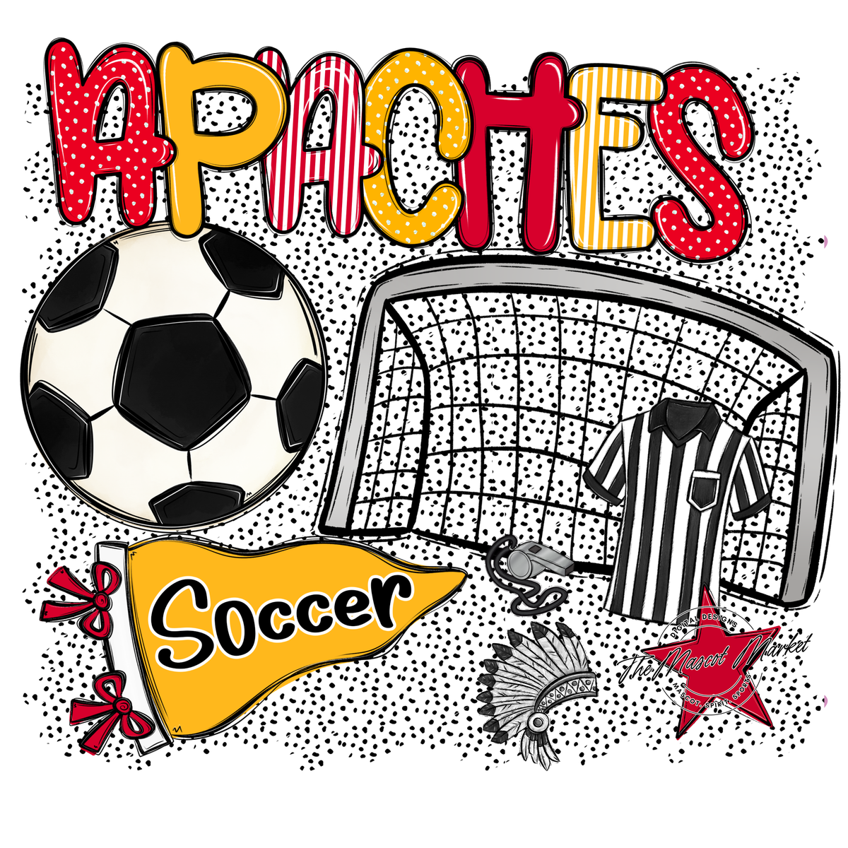 Apaches Soccer Spirit-Red & Yellow