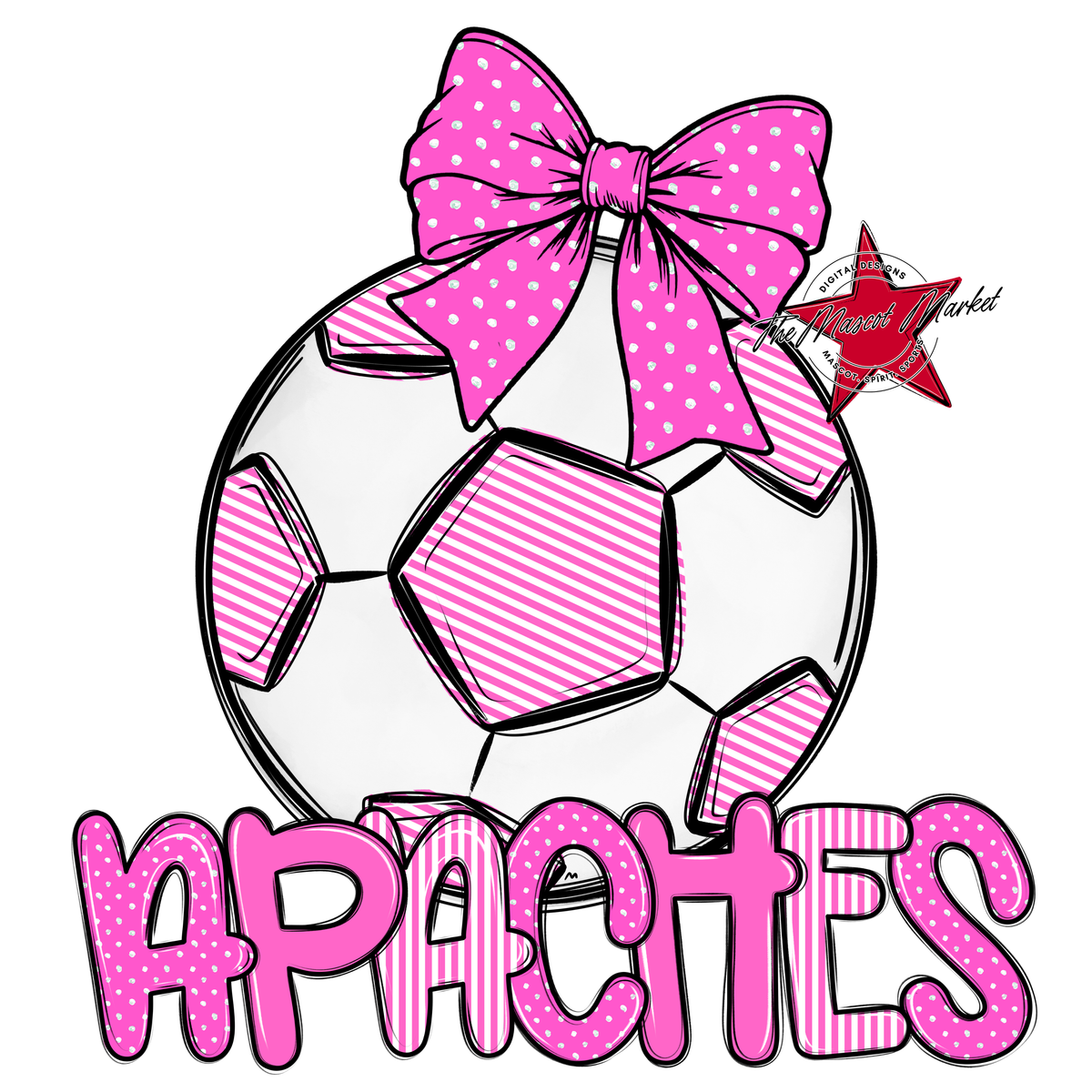Apaches Soccer Spirit Design-Baby Pink