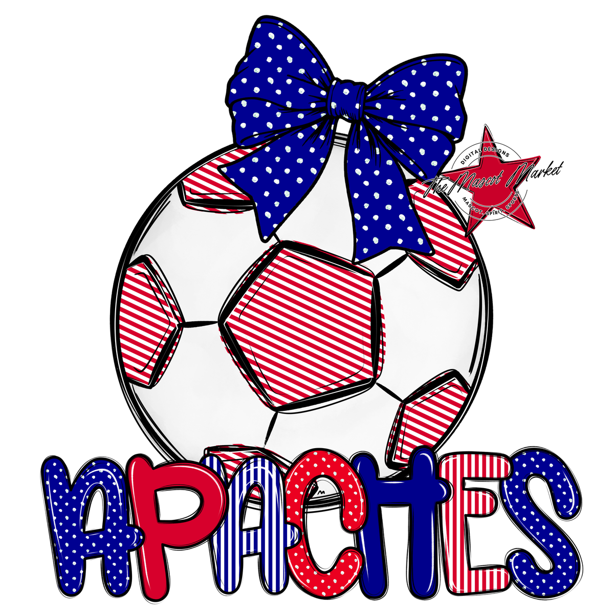 Apaches Soccer Spirit Design-Blue & Red