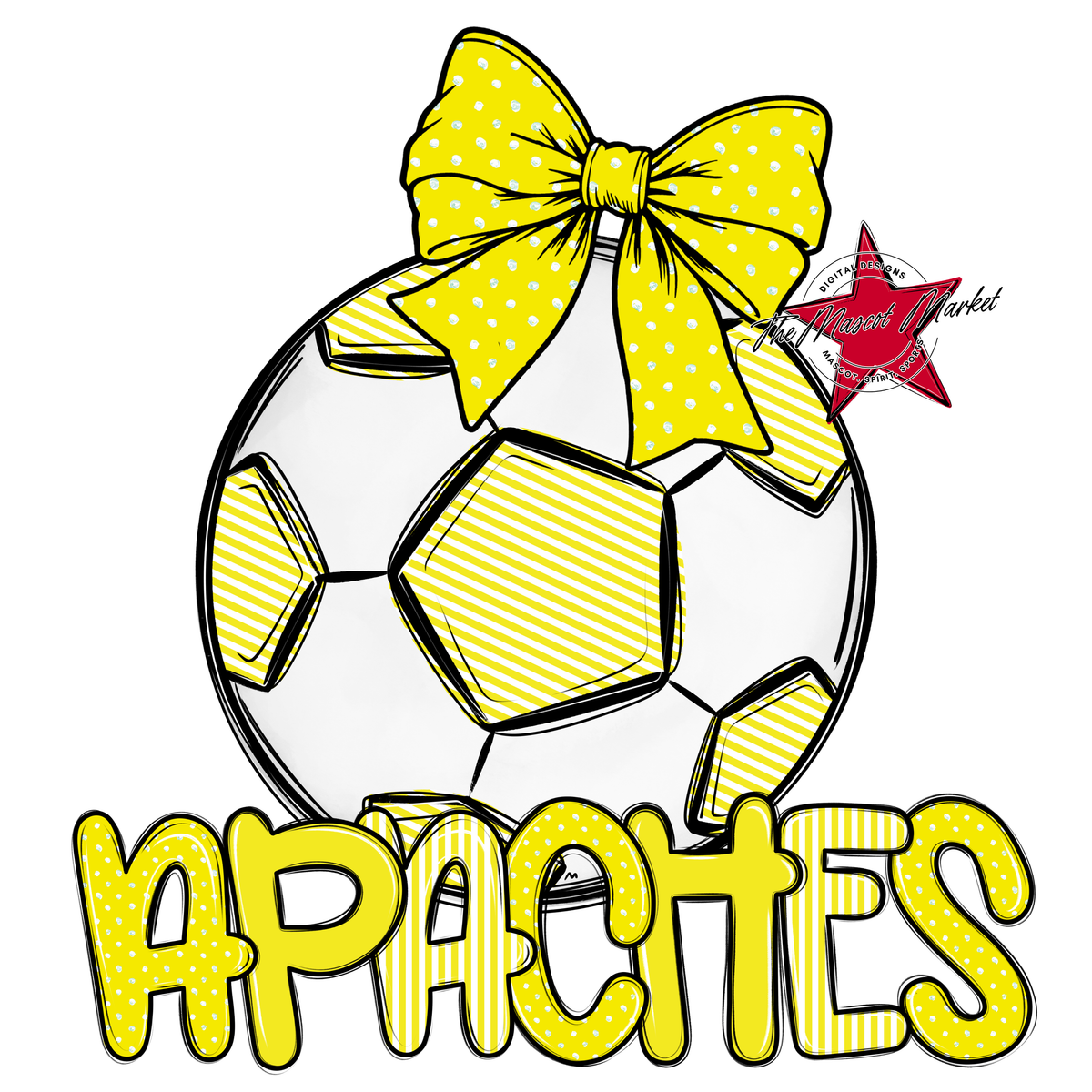 Apaches Soccer Spirit Design-Bright Yellow