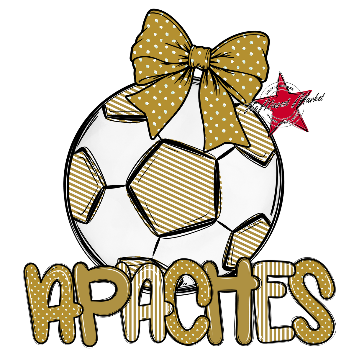 Apaches Soccer Spirit Design-Gold