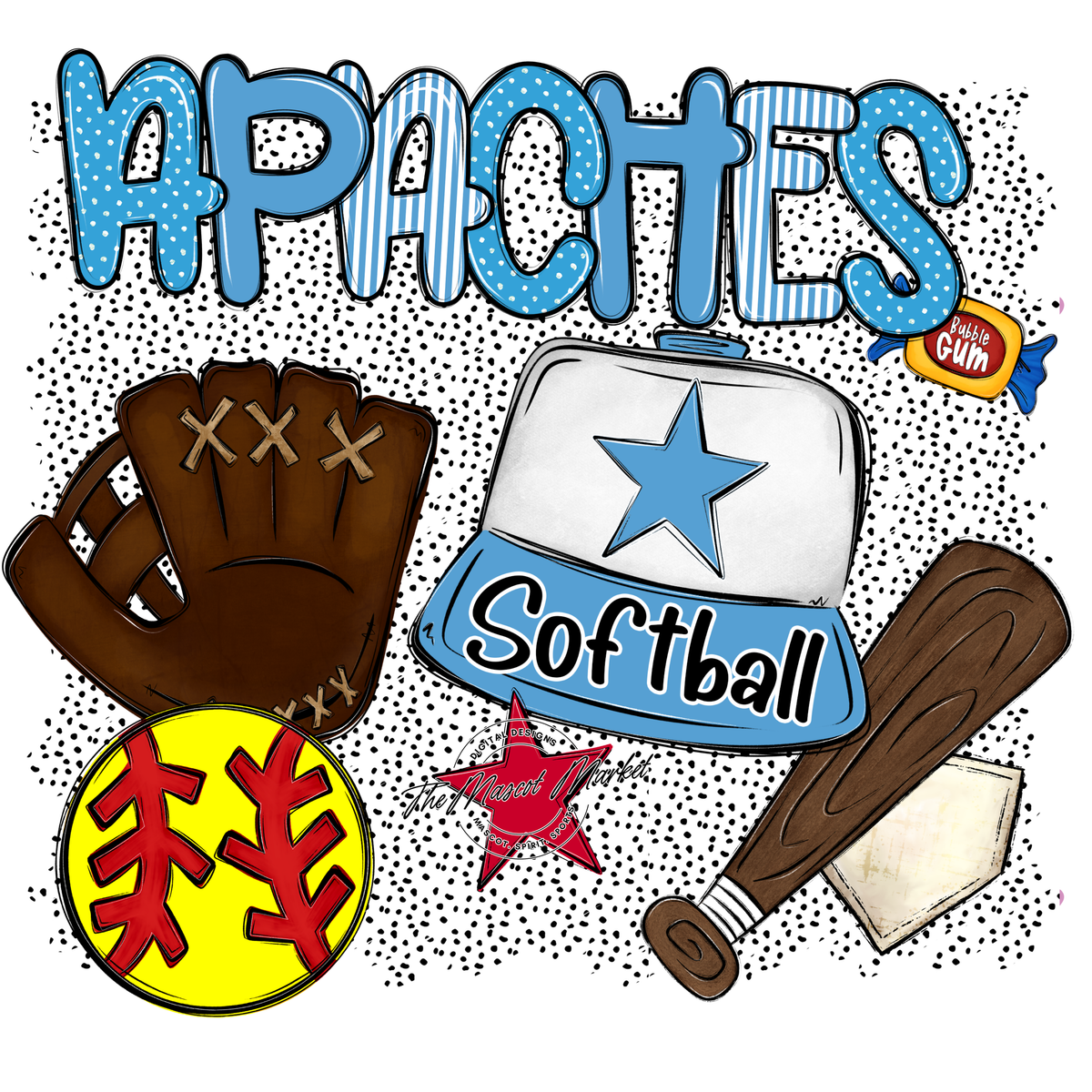 Apaches Softball Spirit-Carolina Blue