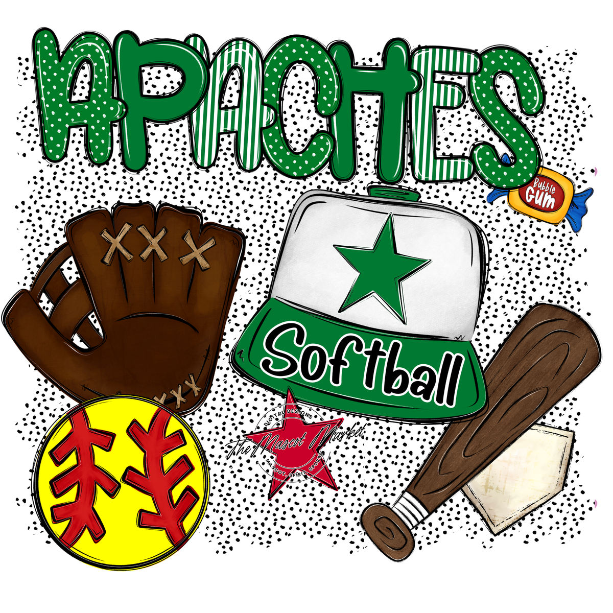 Apaches Softball Spirit-Kelly Green