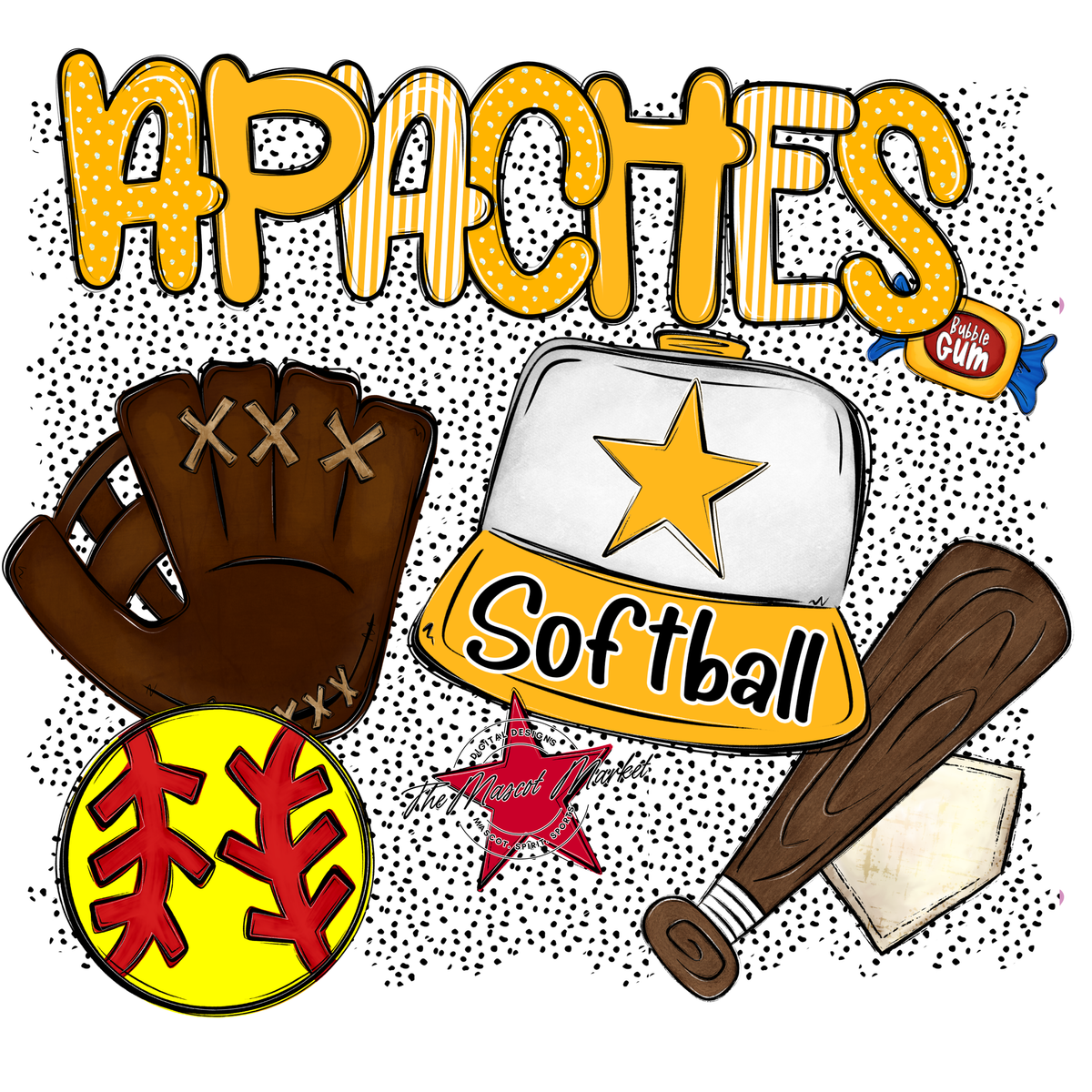 Apaches Softball Spirit-Yellow