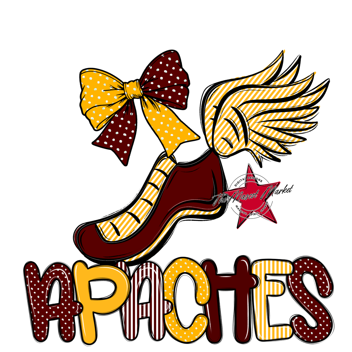 Apaches Track Spirit Design-Maroon & Yellow