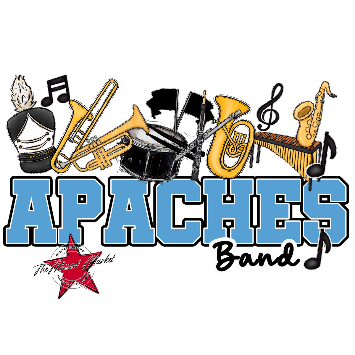 Apaches Varsity Band-Carolina Blue