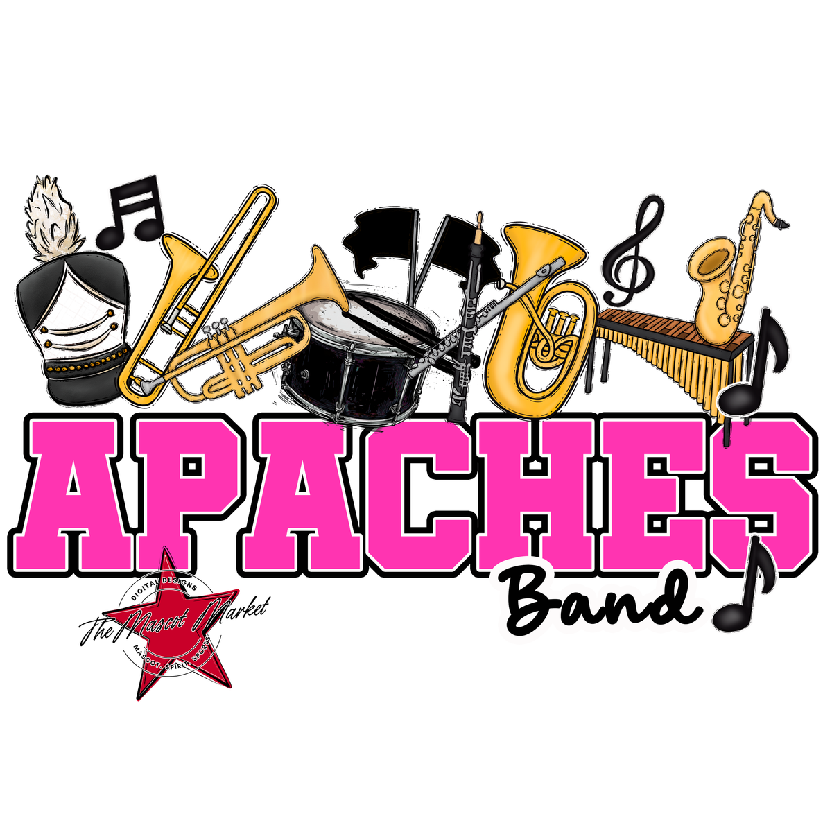 Apaches Varsity Band-Pink
