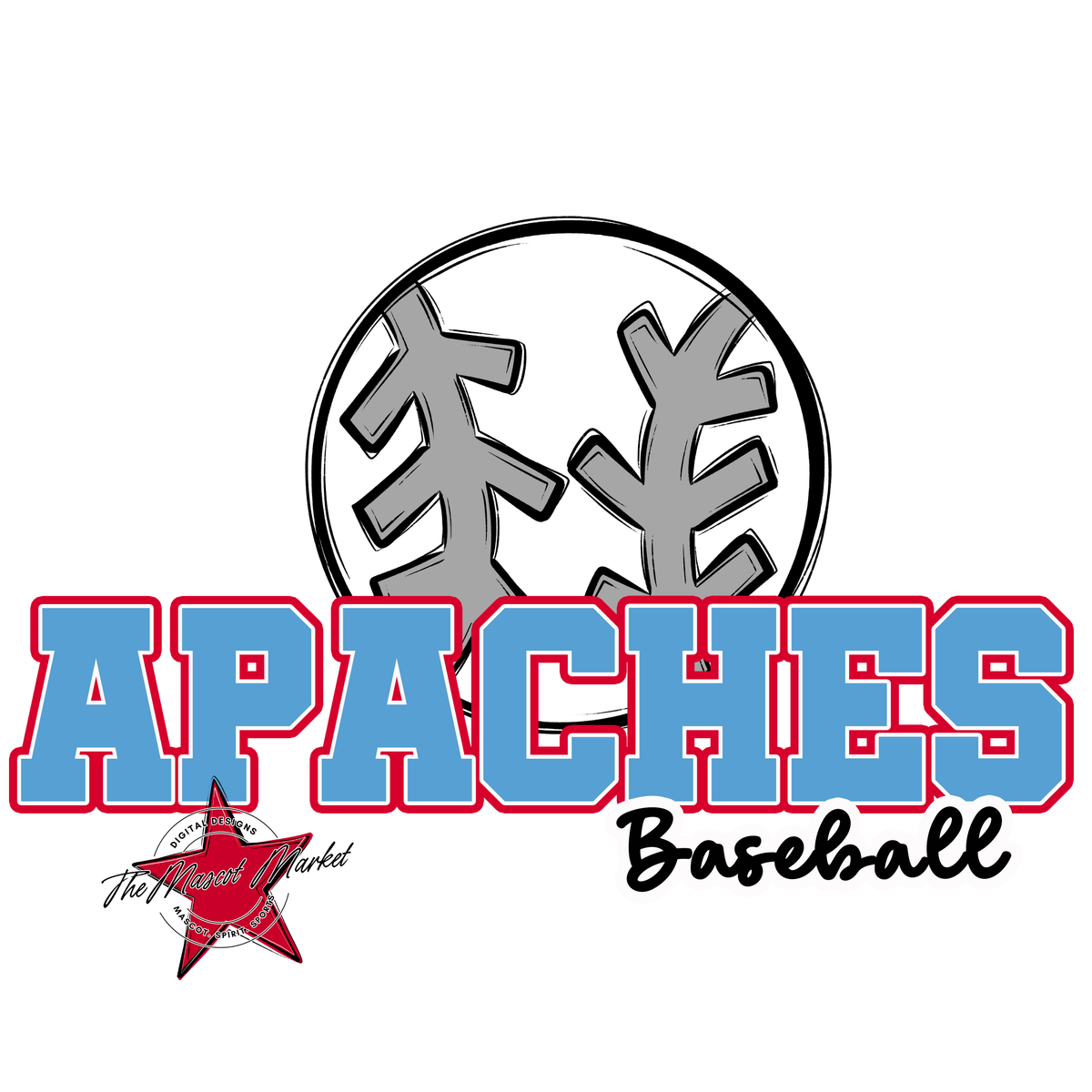 Apaches Varsity Baseball-Carolina Blue & Red
