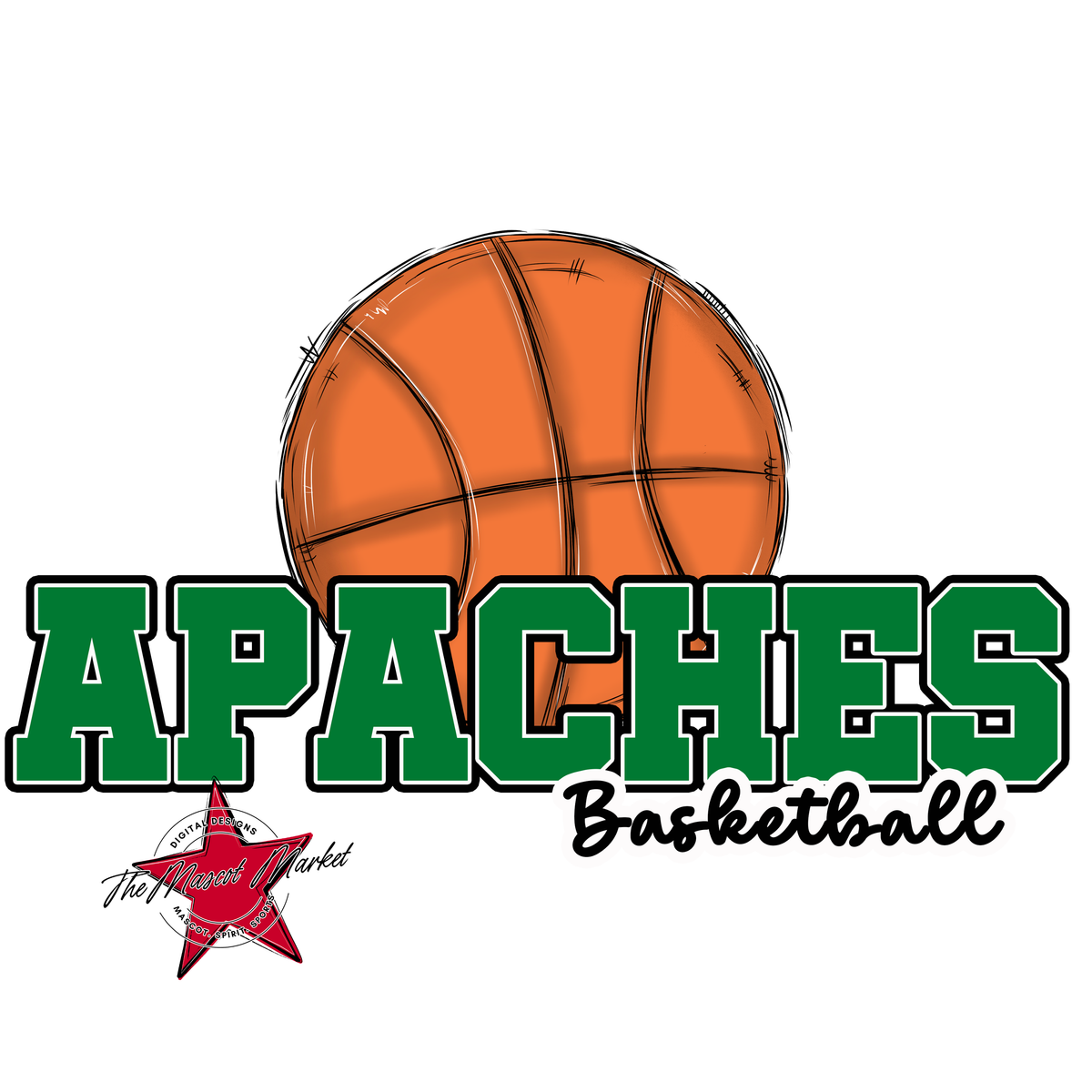Apaches Varsity Basketball-Kelly Green