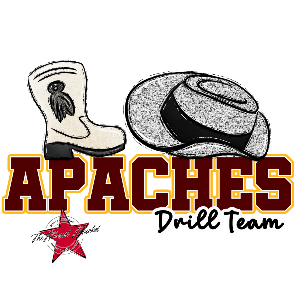 Apaches Varsity Drillteam-Maroon & Yellow