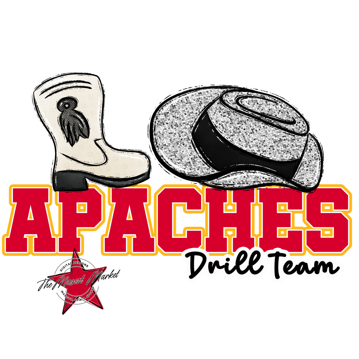 Apaches Varsity Drillteam-Red & Yellow