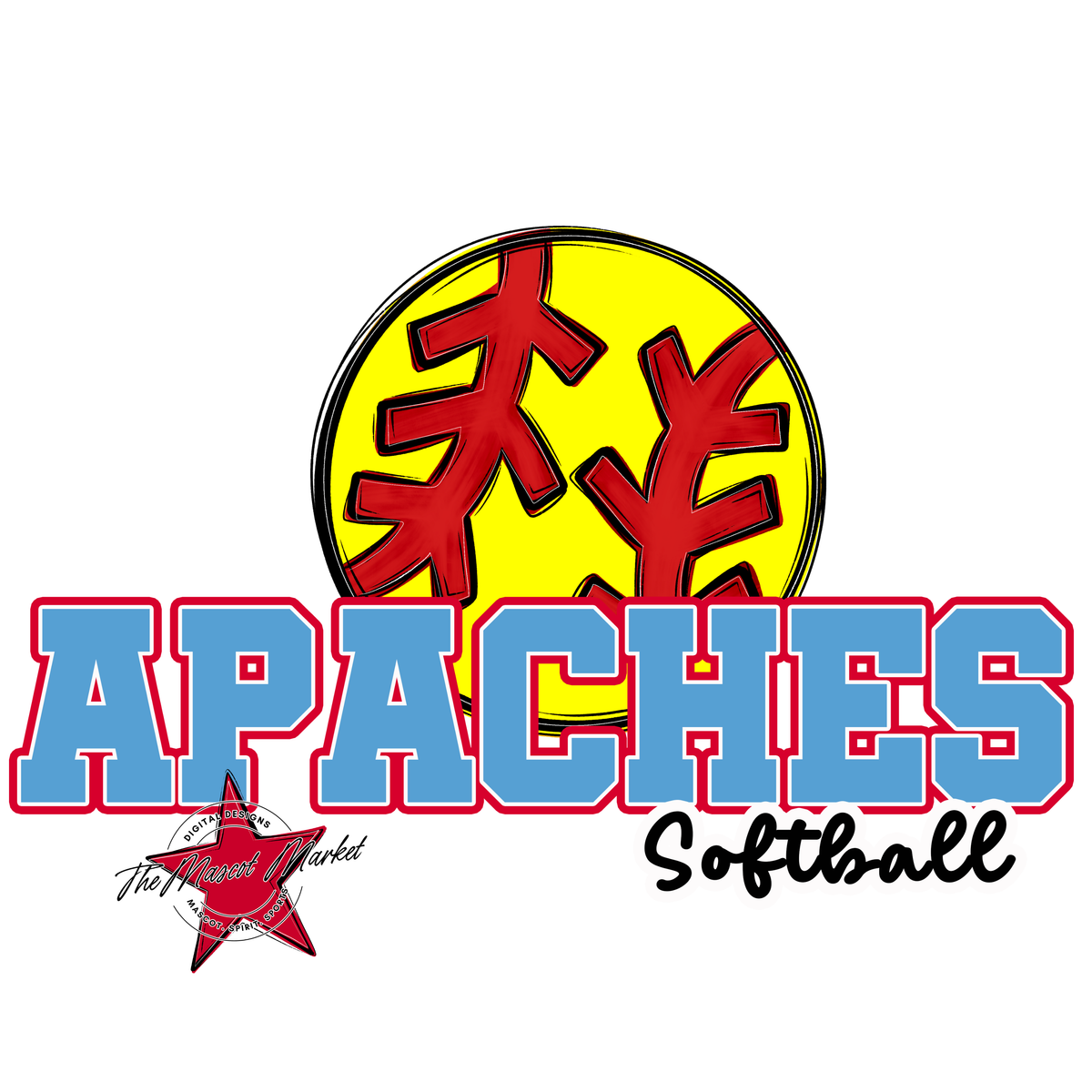 Apaches Varsity Softball-Carolina Blue & Red