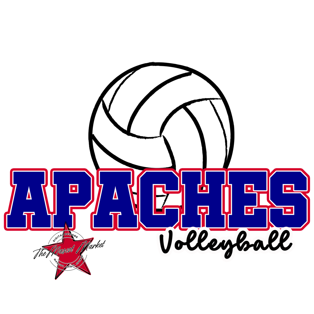 Apaches Varsity Volleyball-Blue & Red