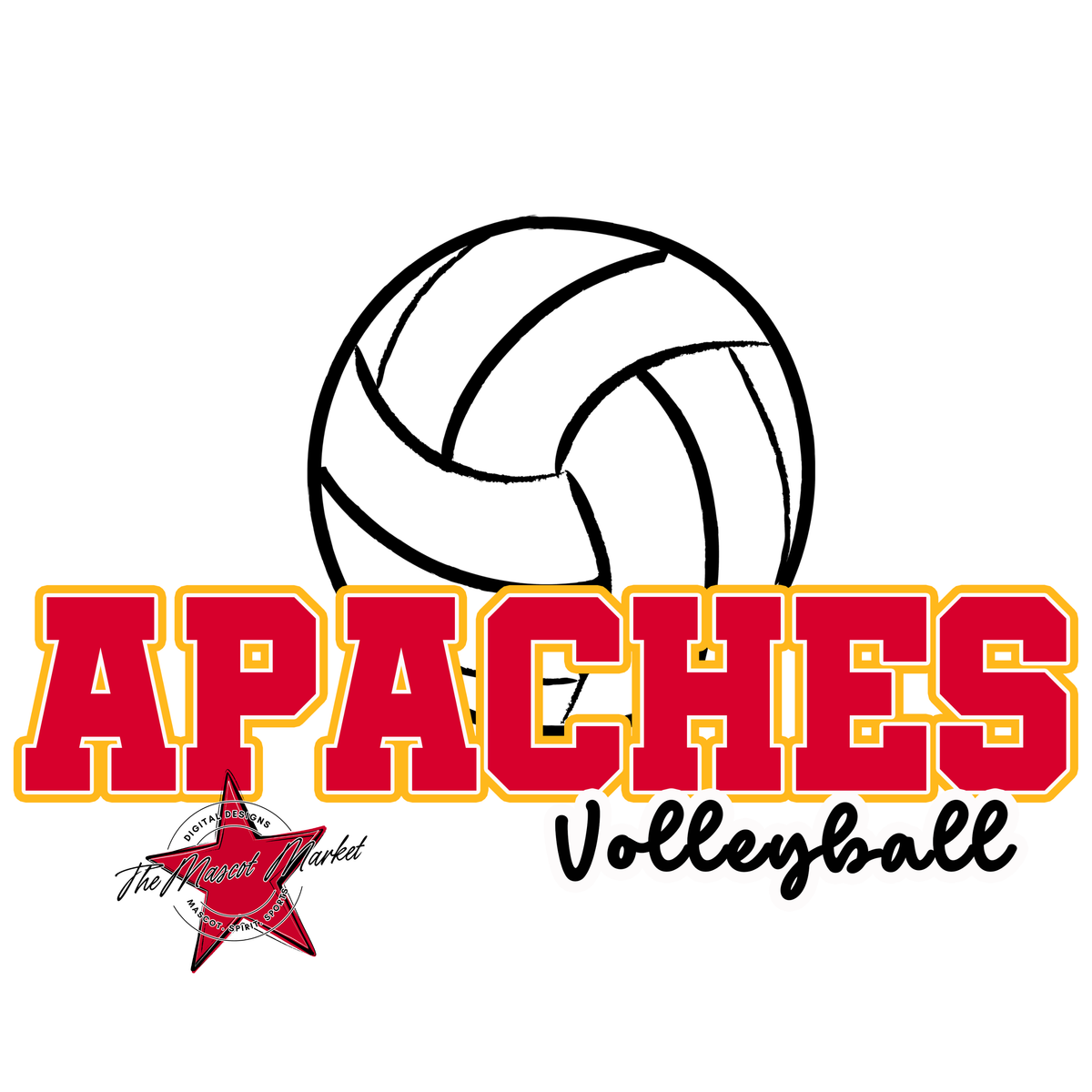 Apaches Varsity Volleyball-Red & Yellow