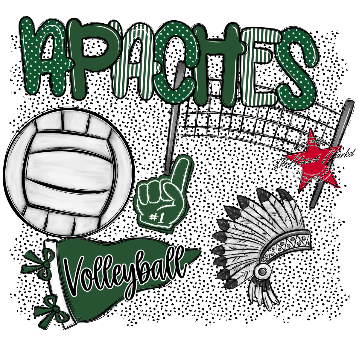 Apaches Volleyball Spirit-Green