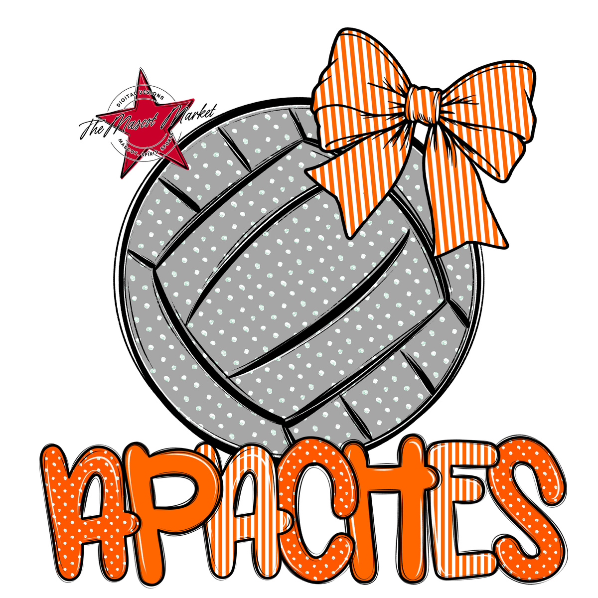 Apaches Volleyball Spirit Design-Orange