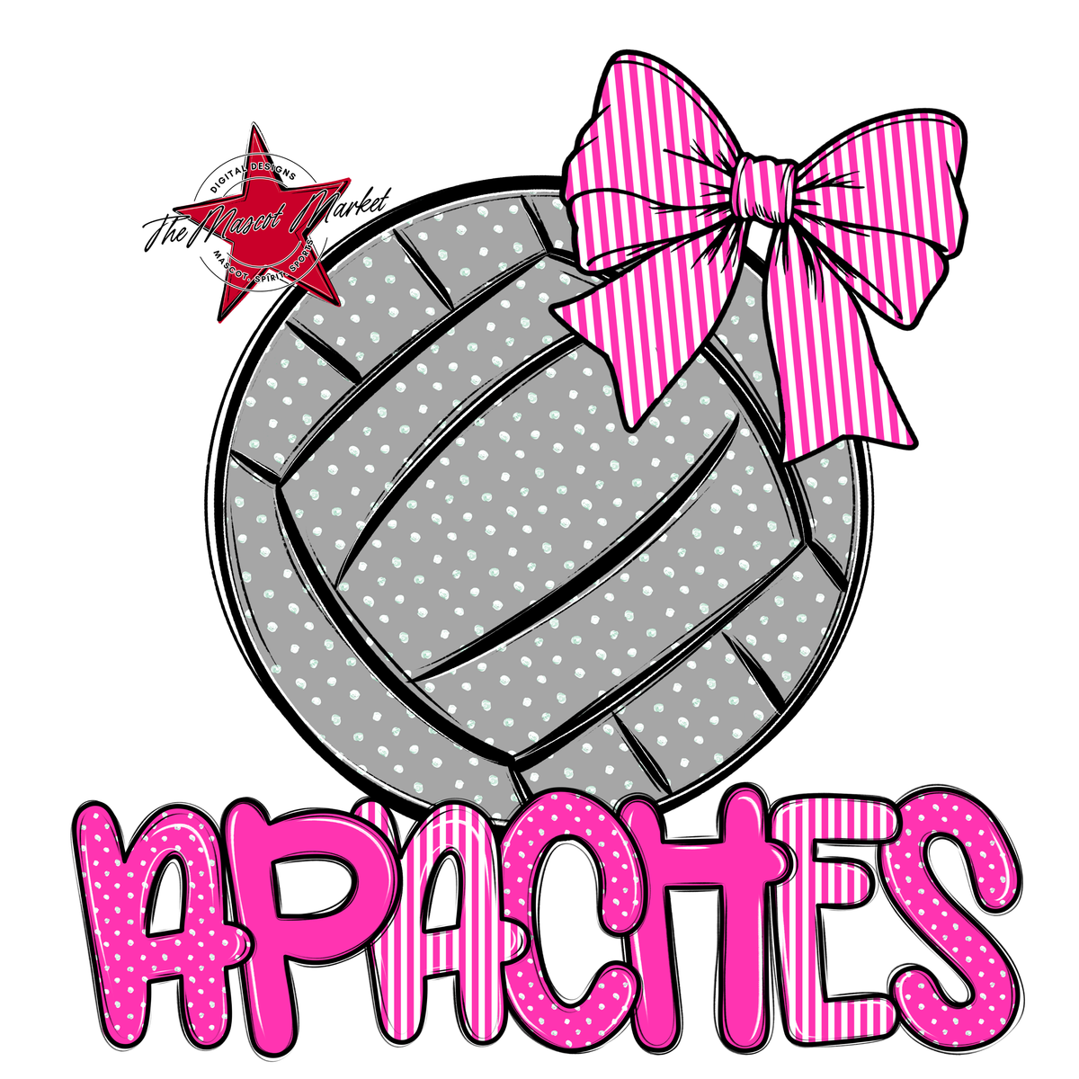 Apaches Volleyball Spirit Design-Pink