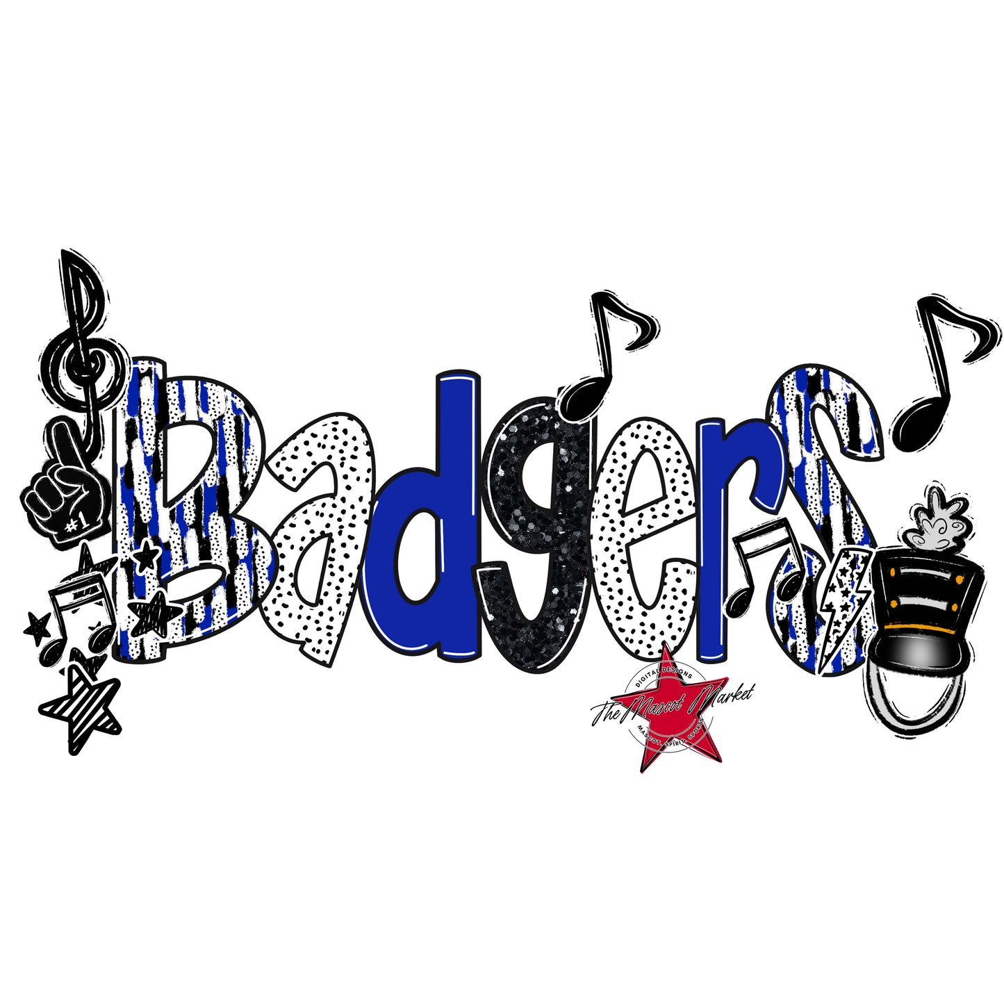 Badgers Band Scrape-Royal Blue