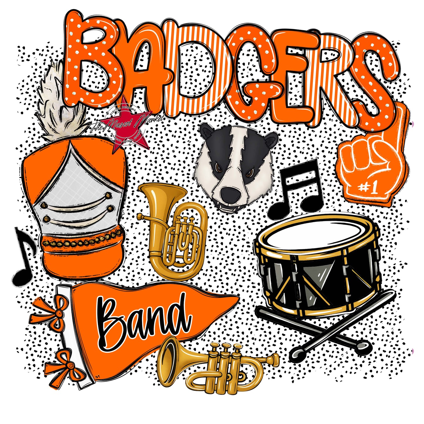 Badgers Band Spirit-Orange