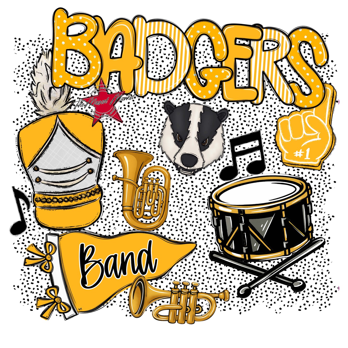 Badgers Band Spirit-Yellow