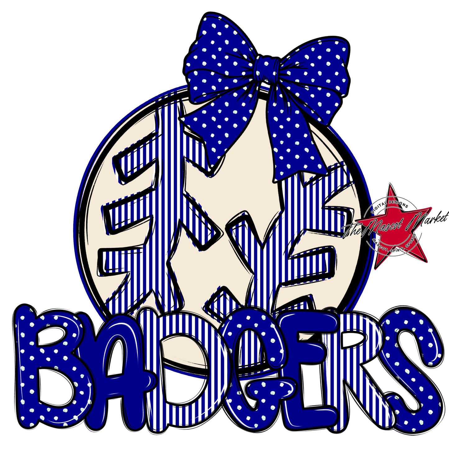 Badgers Baseball-Softball Spirit Design-Blue