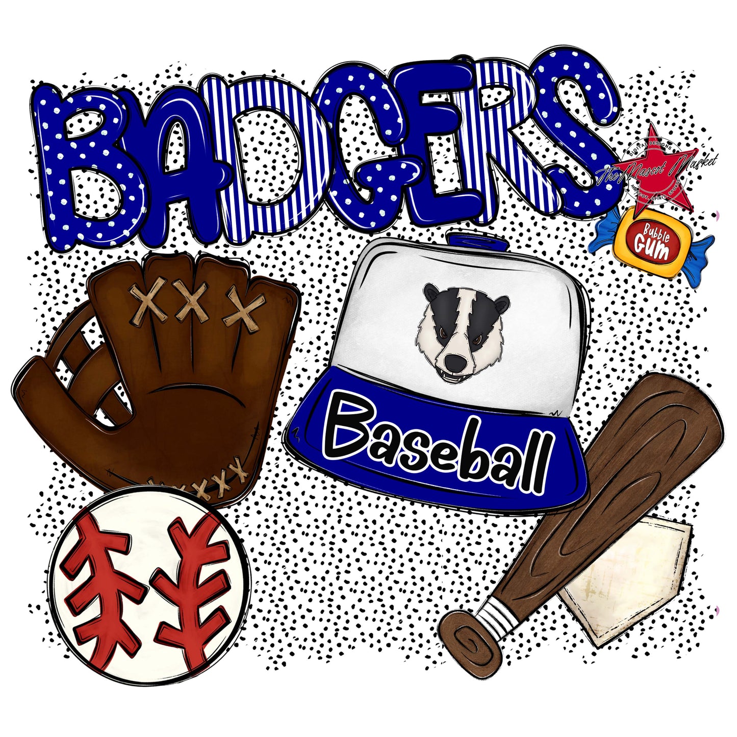 Badgers Baseball Spirit-Blue