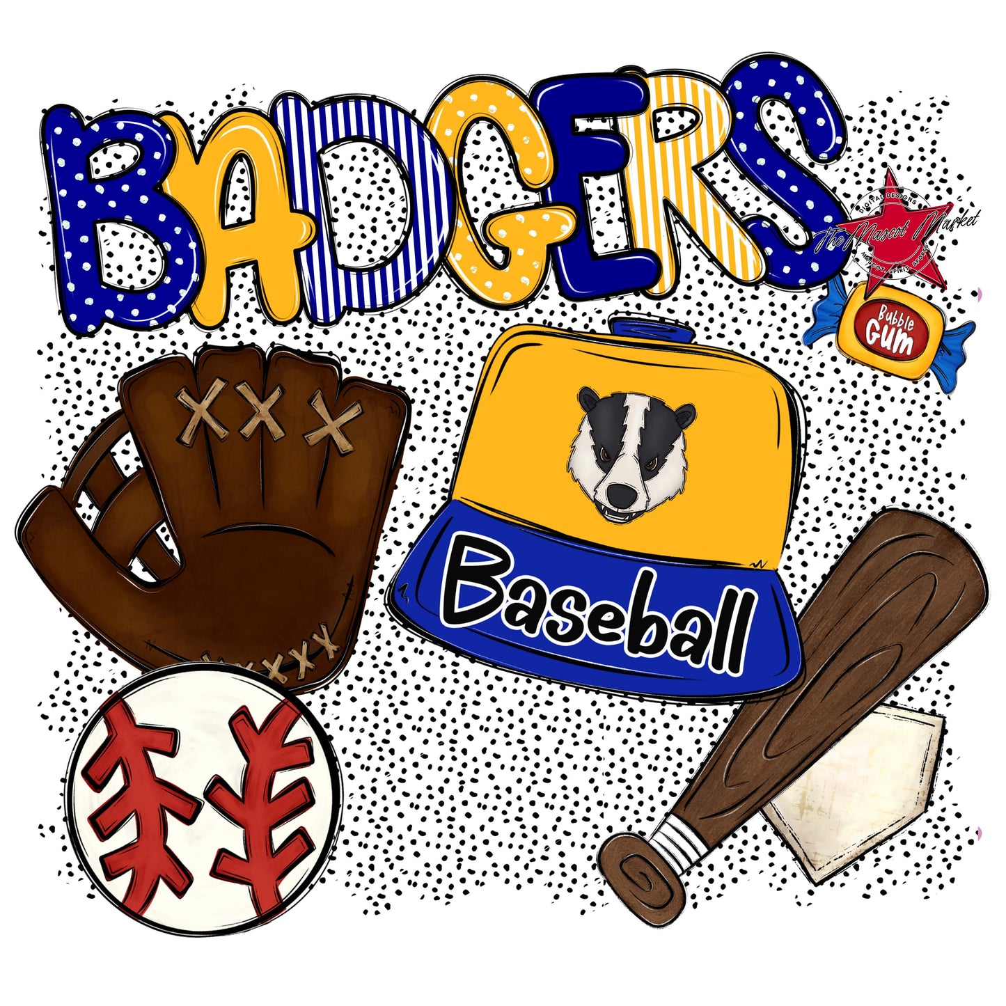 Badgers Baseball Spirit-Blue & Yellow