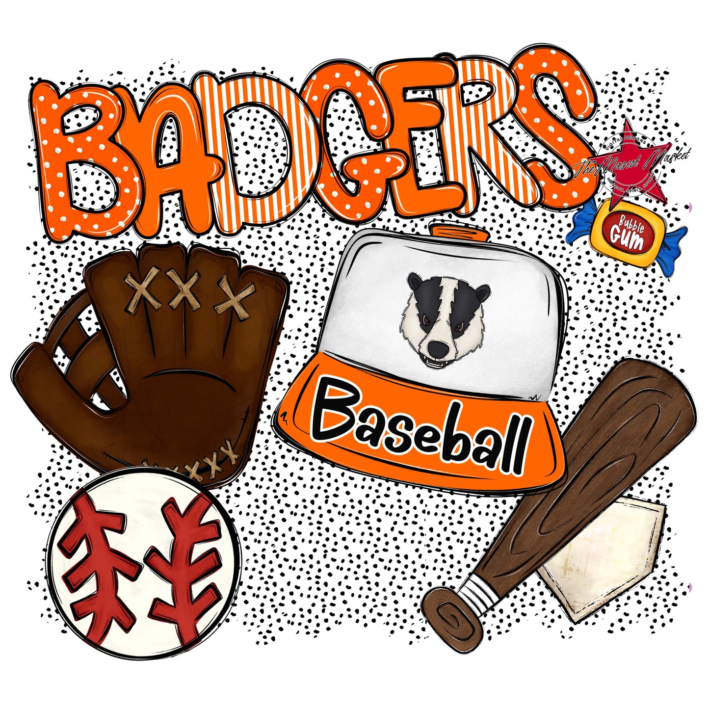 Badgers Baseball Spirit-Orange