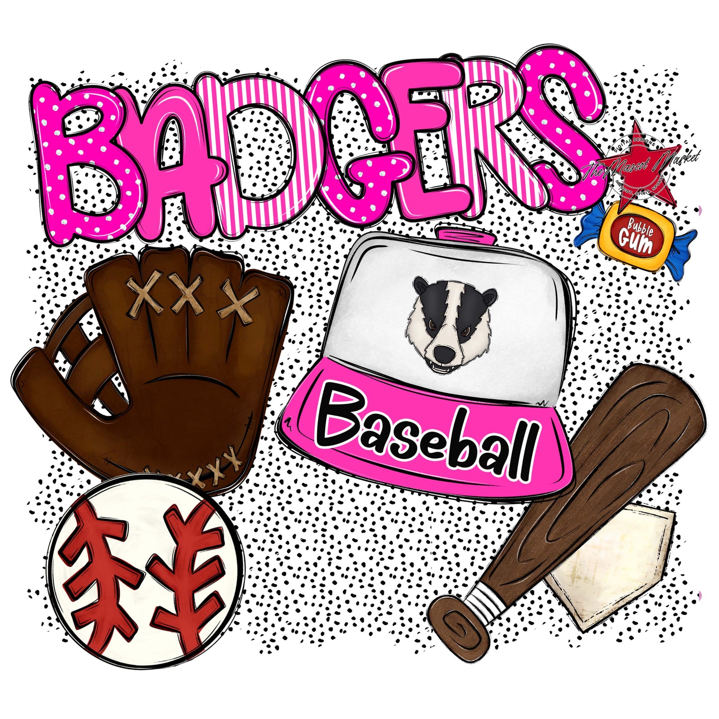 Badgers Baseball Spirit-Pink